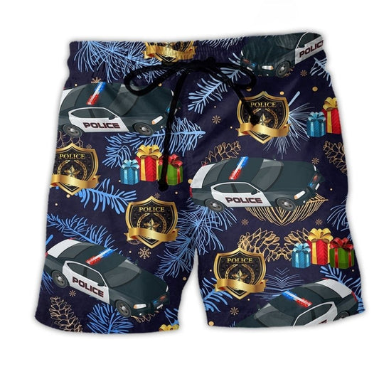 Police Christmas Appreciation Gift Art – Beach Short