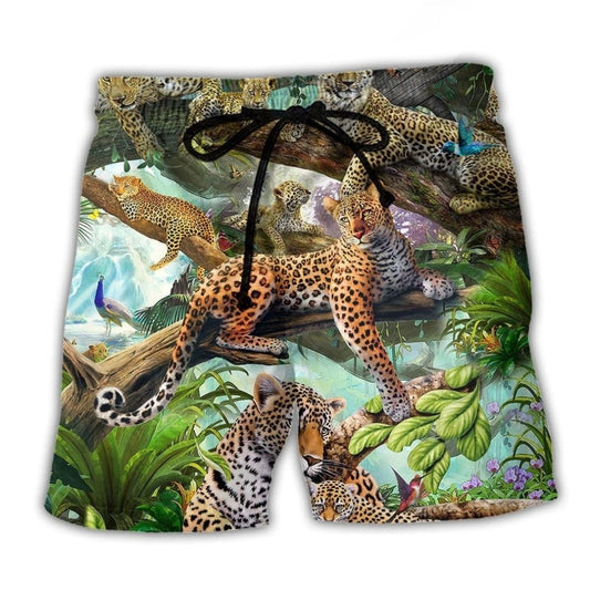 Leopard Animal Life Forest - Beach Short