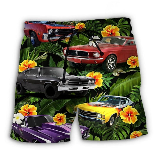 Muscle Car Tropical Vibe - Beach Short