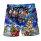 Dachshund Christmas Night – Beach Short