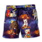 Dog Halloween Pumpkin Fun – Beach Short