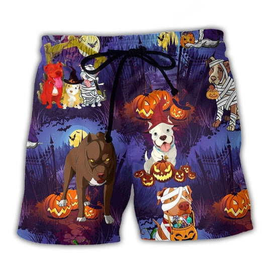 Dog Halloween Pumpkin Fun – Beach Short