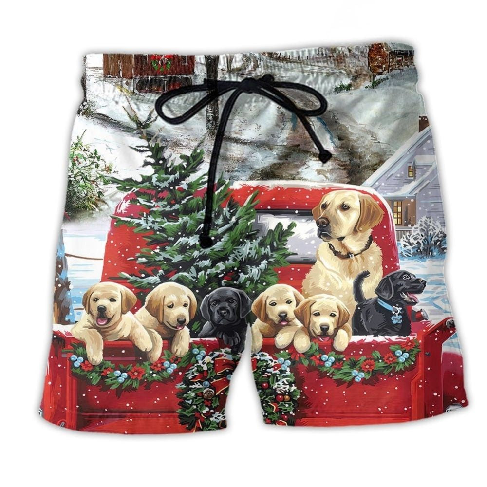 Christmas Dog Truck Homecoming Art – Beach Short