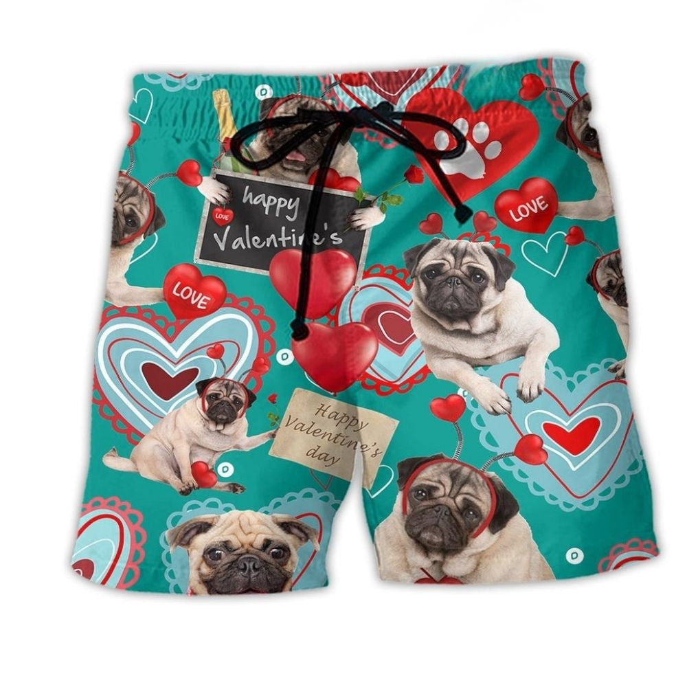 Bulldog Valentine Love Cute – Beach Short