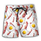 Bacon And Eggs Food Art - Beach Short