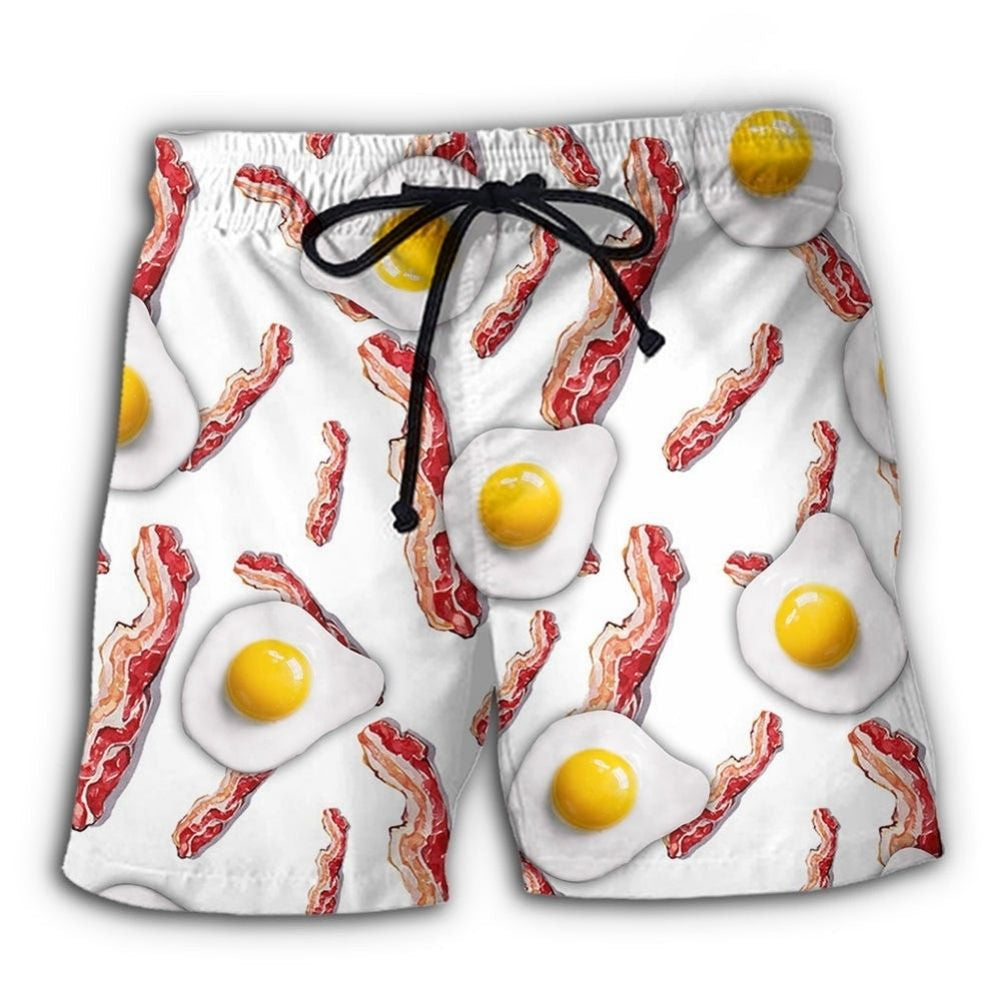 Bacon And Eggs Food Art - Beach Short