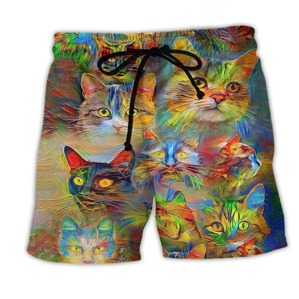 Colorful Cat Lover Style – Beach Short