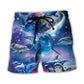 Dolphin Galaxy Blue Glow Fantasy Art – Beach Short