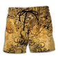 Vintage Octopus Treasure Hunt Nautical Art – Beach Short
