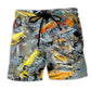 Taxi Humor Graphic – Beach Short