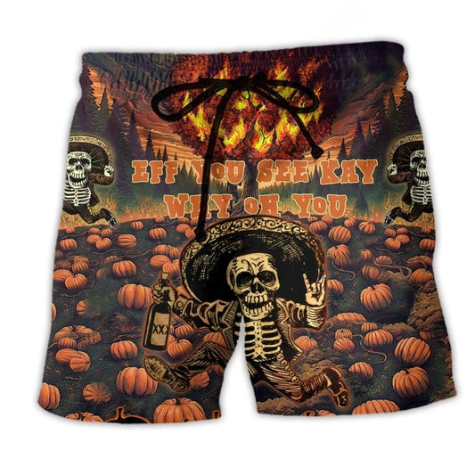 Halloween Eff You Funny Style – Beach Short