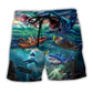 Shark Fishing Crazy Ocean Art – Beach Short
