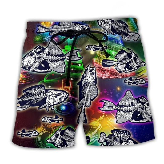 Fishing Love Christmas Night Art – Beach Short