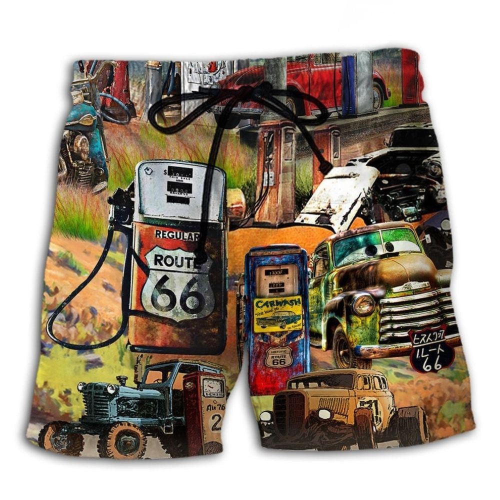 Car Road Trip Art - Beach Short