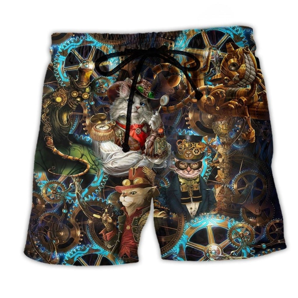 Cat Machine Magic Art - Beach Short