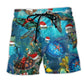 Turtle Christmas Ocean Love - Beach Short