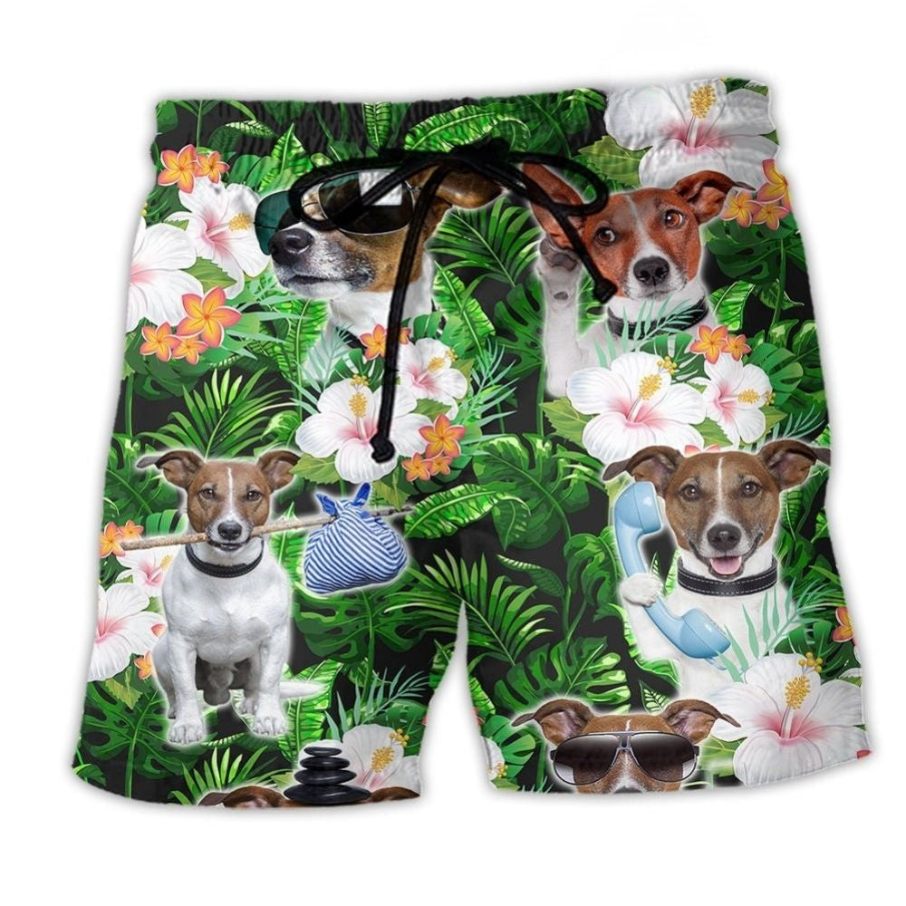 Rat Terrier Tropical Floral Dog Lover – Beach Short