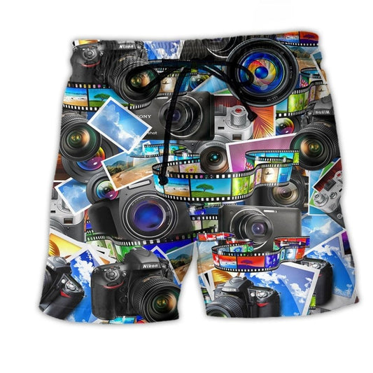 Retro Camera Love Life – Beach Short