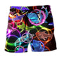 Neon Shark Love Circle Art – Beach Short