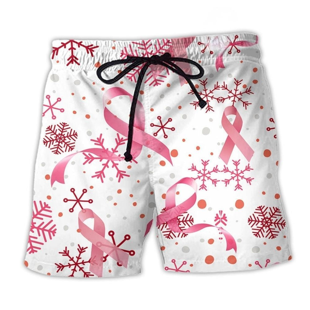 Pink Ribbon Merry Christmas Breast Cancer – Beach Short