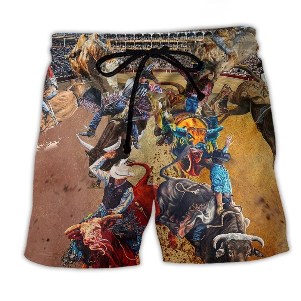 Cowboy Rodeo Life Western Art – Beach Short