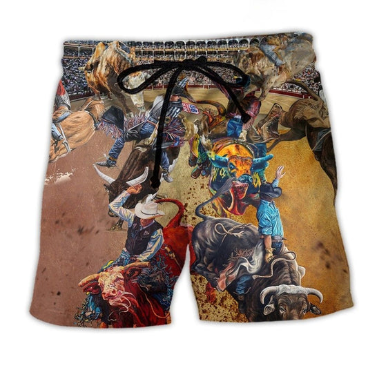 Cowboy Rodeo Life Western Art – Beach Short