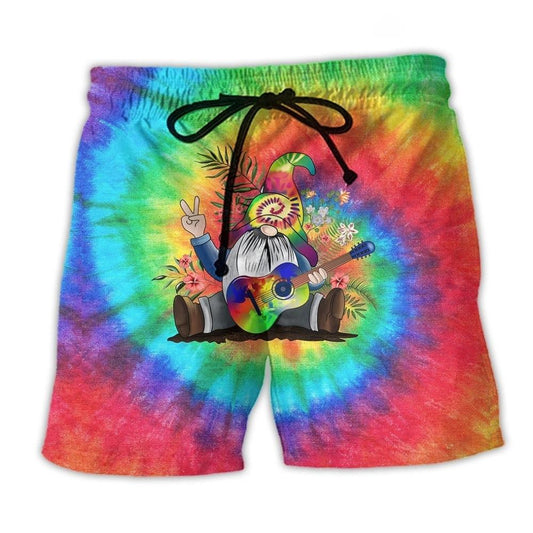 Hippie Gnome Music Believe Power Of Music Rainbow - Beach Short