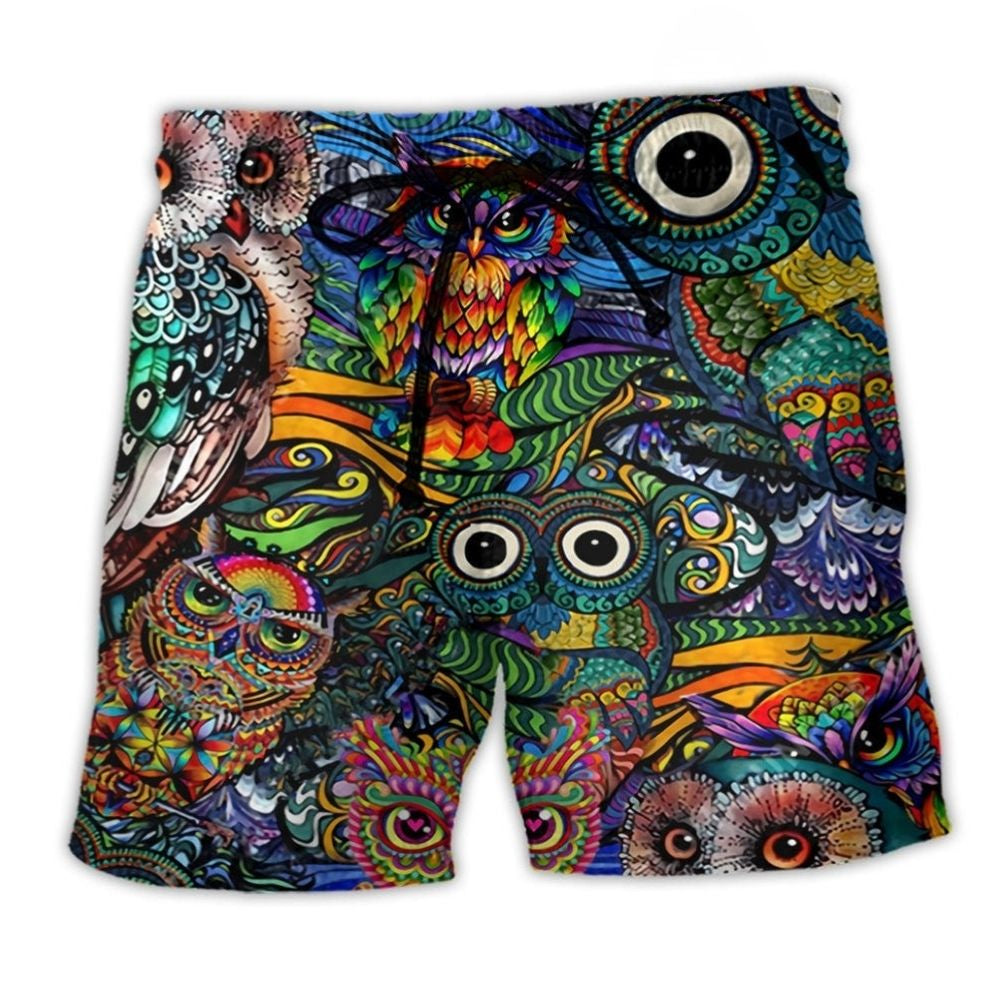 Owl Love Life Modern Cool Design – Beach Short