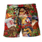 Santa Cowboy Western Christmas Art – Beach Short