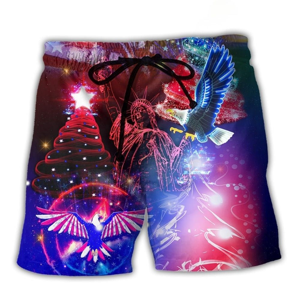 America Merry Christmas Everything Always Happy - Beach Short