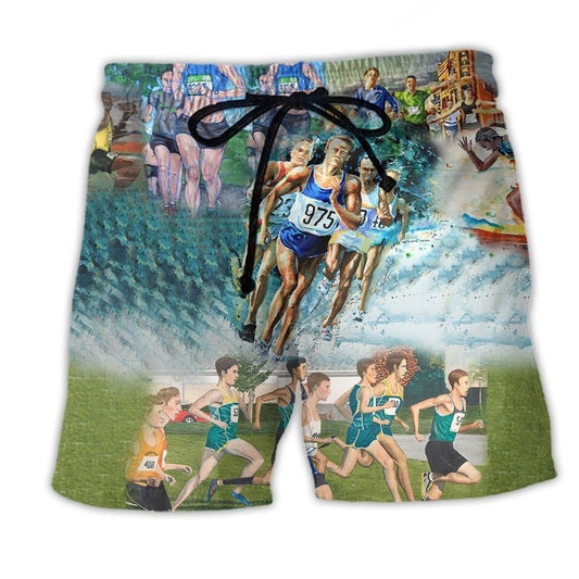 Run For Earth Environmental Message Art – Beach Short