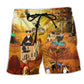Happy Fall Cat Fun Art – Beach Short
