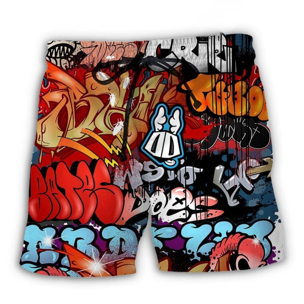 Graffiti Art Bold Color Expression – Beach Short