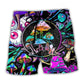 Neon Hippie Mushroom Psychedelic Art – Beach Short