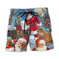 Funny Santa Elf Christmas Sky Art – Beach Short