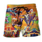 Buffalo Colorful Painting Art – Beach Short
