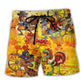 Trexgiving Dinosaur Art – Beach Short
