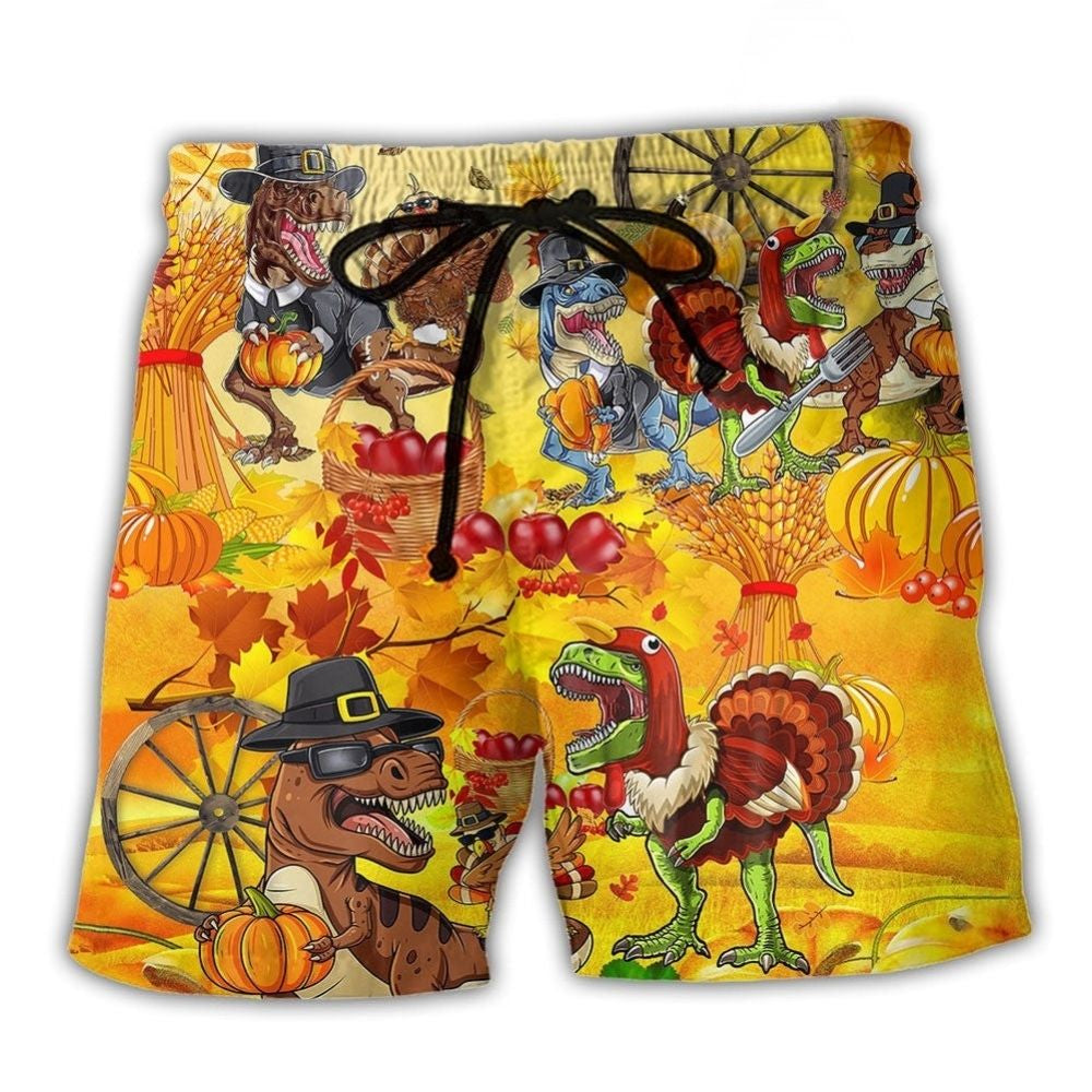 Trexgiving Dinosaur Art – Beach Short