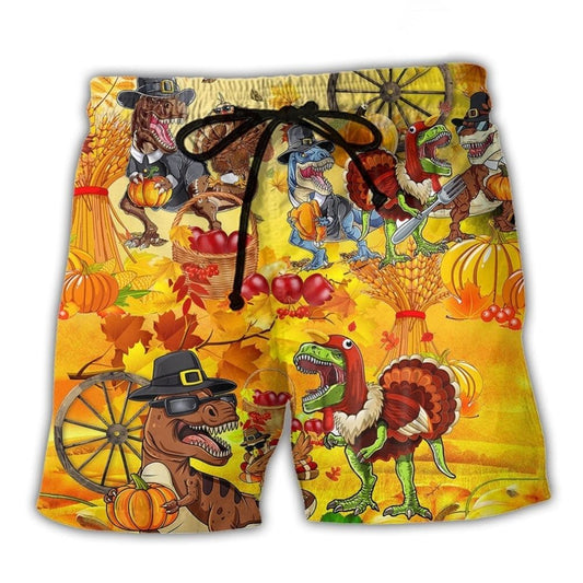 Trexgiving Dinosaur Art – Beach Short