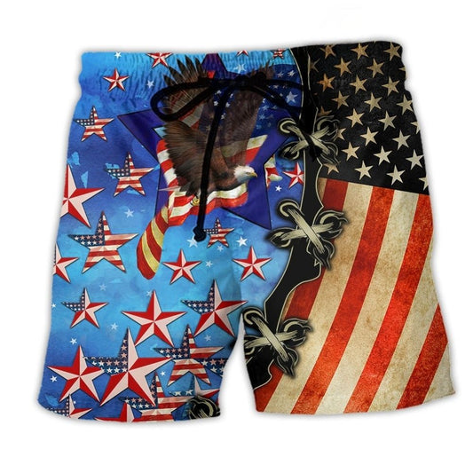 America Stars Quote Inspirational Art – Beach Short