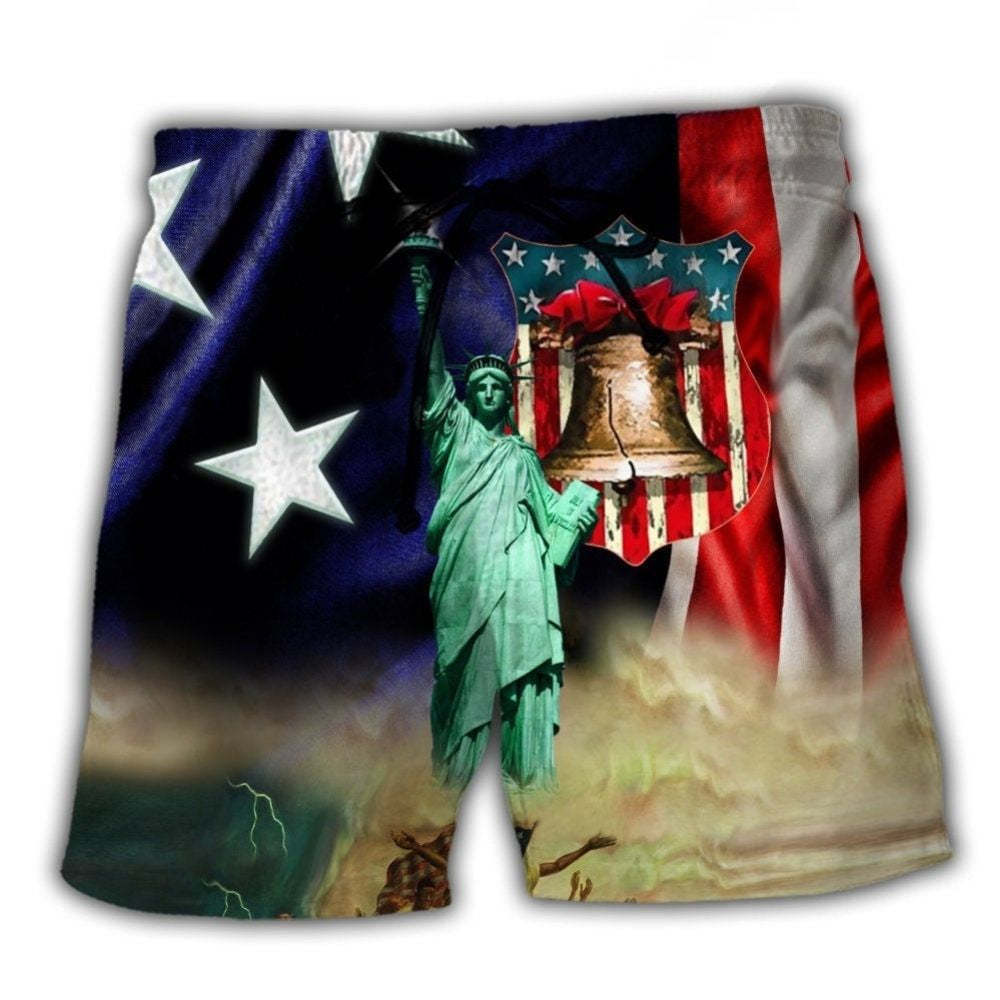 America Happy Day Positive Life Art – Beach Short