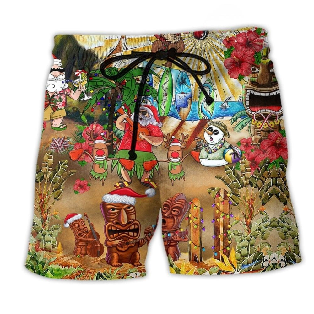 Christmas Mele Kalikimaka Tiki - Beach Short
