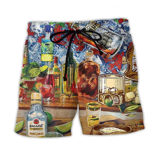 Rum Strong Drink Humor - Beach Short