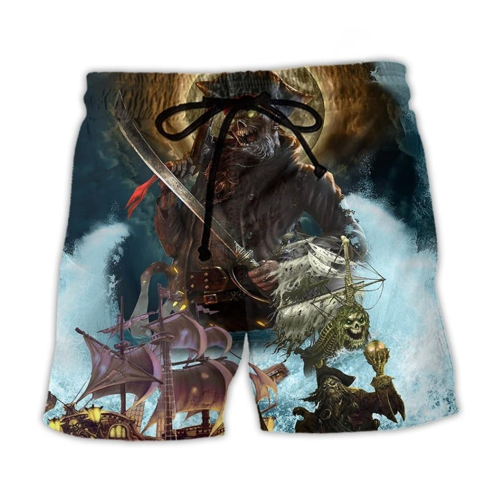 Skull Pirate Ocean Lover - Beach Short