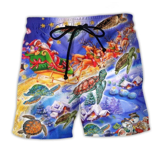 Christmas Neon Turtle – Beach Short