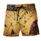Native Skull Feather Warrior Art – Beach Short