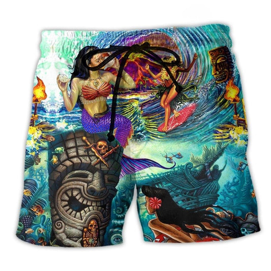 Tiki Summer Vibes You Had Me At Aloha Art – Beach Short