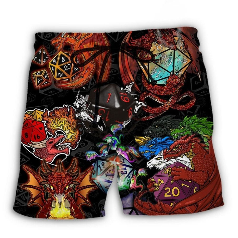 Fire Dragon Dice Fantasy – Beach Short