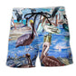 Pelican Beach Animal Love Art - Beach Short