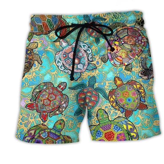 Turtle Swimming Ocean Love – Beach Short
